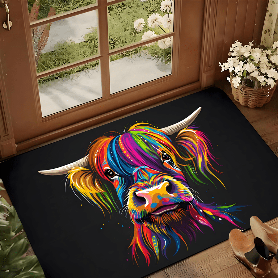 Highland Home Textiles - Tapis de bienvenue coloré en forme