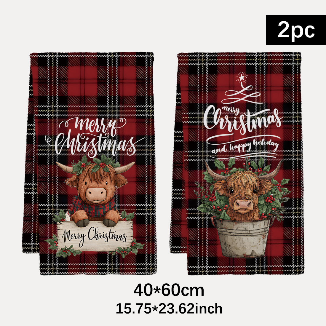 Highland Home Textiles - 40x60 cm série de noël grilles