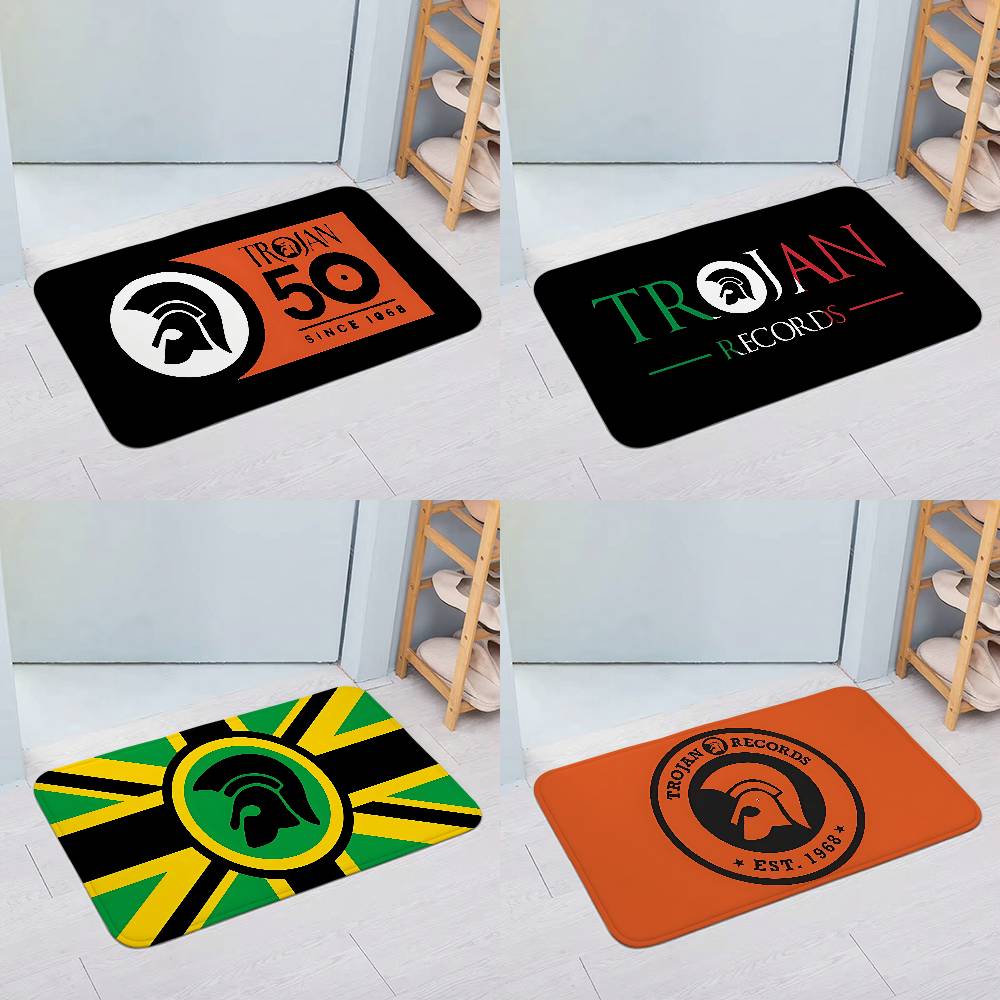 Home Textiles Logo - Trojans-Records-logo Tapis de sol antidérapant pour
