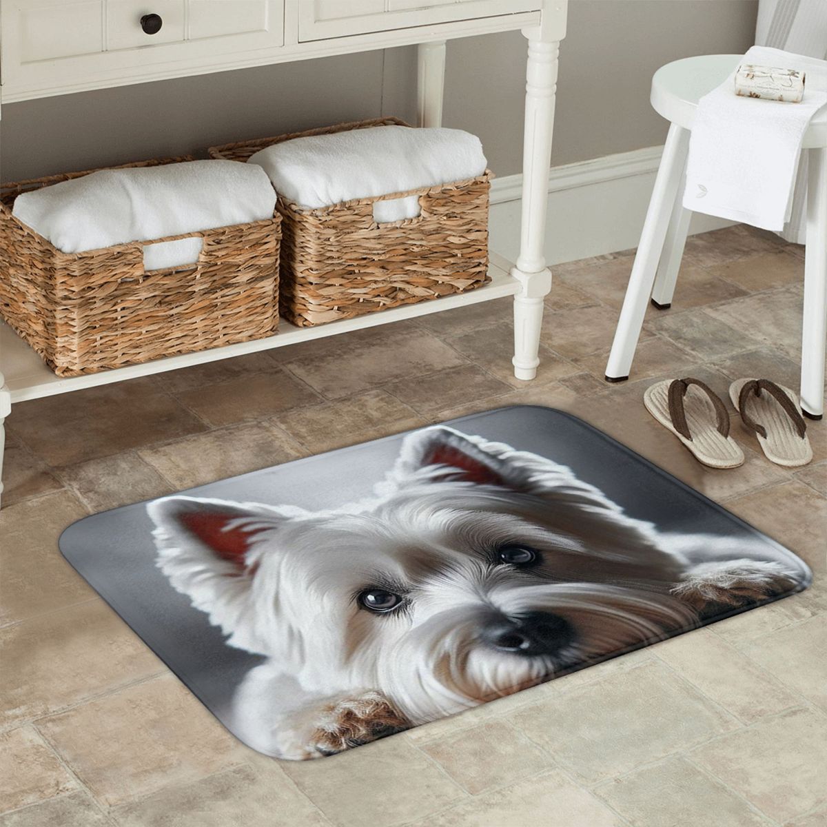 Tapis imprimé en 3D avec un ch - Highland Home Textiles avis et prix